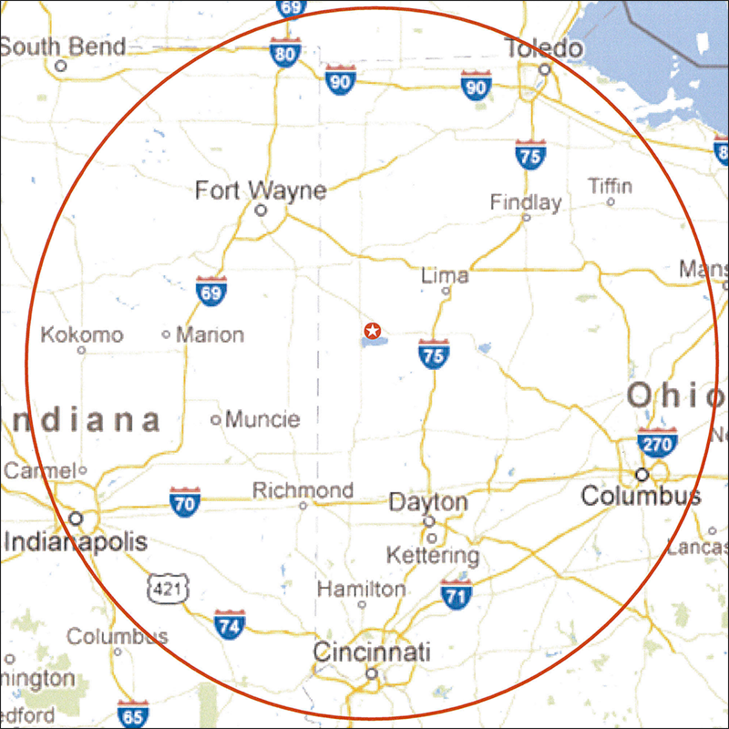 Two-Hour Radius from Project Site